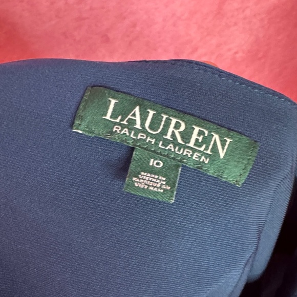 144. Lauren Ralph Lauren Floral Bell Sleeve Ruched Dress Size 10 - Picture 2 of 7